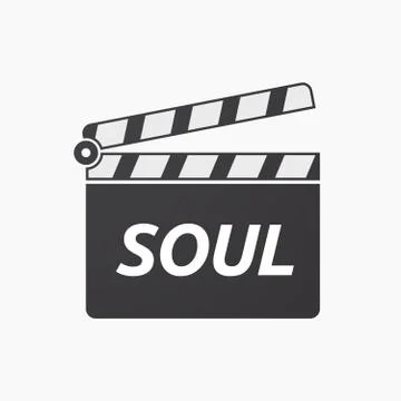 Isolated clapper board with    the text SOUL Stock Illustration