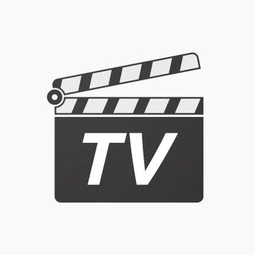 Isolated clapper board with    the text TV Illustrazione stock