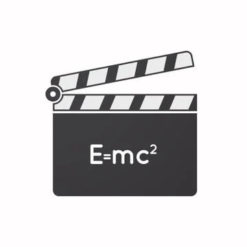 Isolated clapper board with the Theory of Relativity formula Stock Illustration