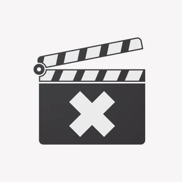 Isolated clapper board with an x sign Stock Illustration
