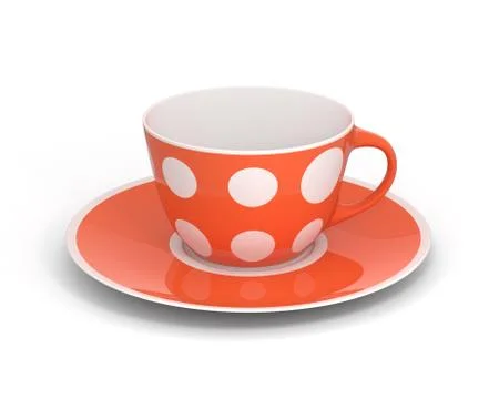Isolated classic cup with pattern on white background. 3D Illustration. Stockillustratie