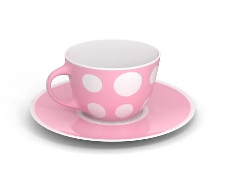Isolated classic cup with pattern on white background. 3D Illustration. Stock Illustration
