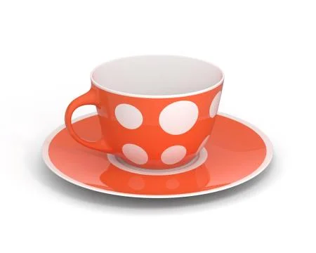 Isolated classic cup with pattern on white background. 3D Illustration. Stock Illustration