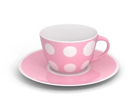 Isolated classic cup with pattern on white background. 3D Illustration. Stockillustratie