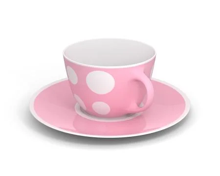 Isolated classic cup with pattern on white background. 3D Illustration. Stock Illustration