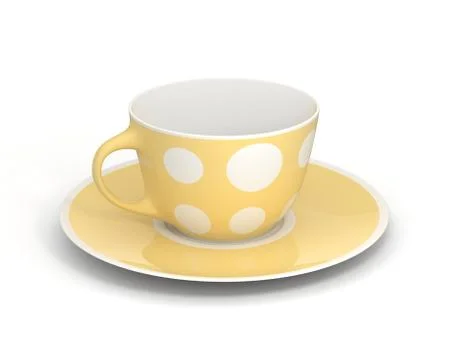 Isolated classic cup with pattern on white background. 3D Illustration. Stockillustratie