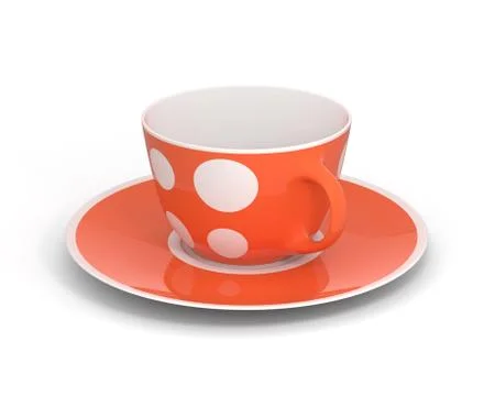 Isolated classic cup with pattern on white background. 3D Illustration. Stockillustratie