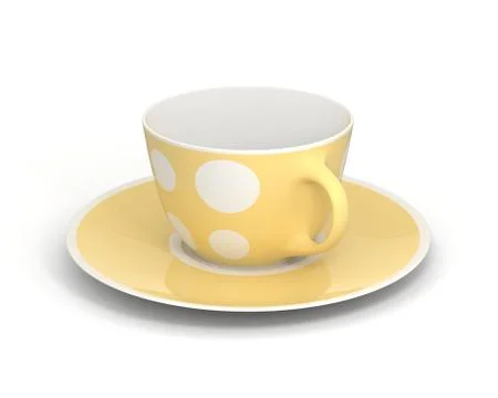 Isolated classic cup with pattern on white background. 3D Illustration. Stockillustratie