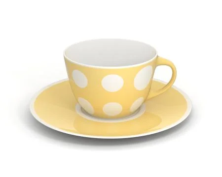 Isolated classic cup with pattern on white background. 3D Illustration. Stock Illustration
