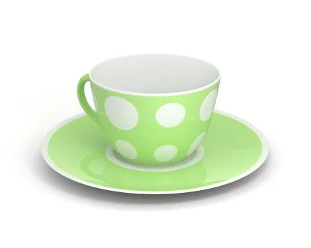 Isolated classic cup with pattern on white background. 3D Illustration. Stock Illustration