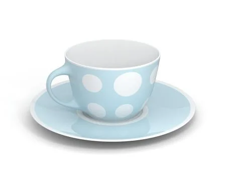 Isolated classic cup with pattern on white background. 3D Illustration. Stock Illustration