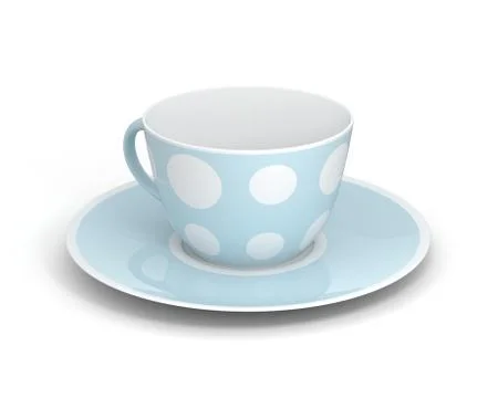 Isolated classic cup with pattern on white background. 3D Illustration. 스톡 일러스트
