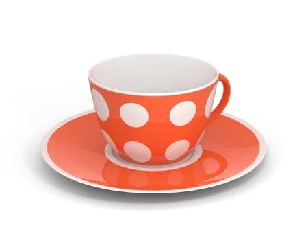 Isolated classic cup with pattern on white background. 3D Illustration. Stockillustratie