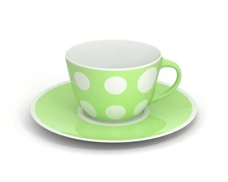 Isolated classic cup with pattern on white background. 3D Illustration. 스톡 일러스트
