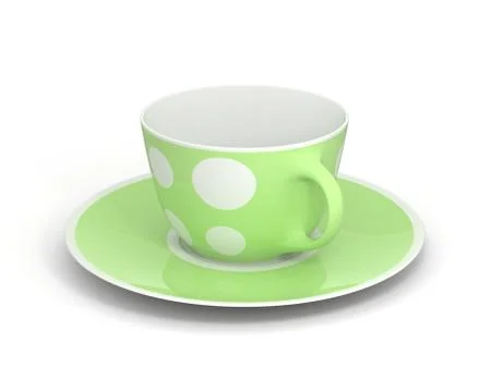 Isolated classic cup with pattern on white background. 3D Illustration. 스톡 일러스트