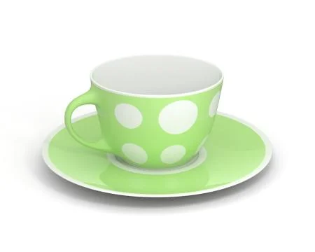 Isolated classic cup with pattern on white background. 3D Illustration. Stock Illustration