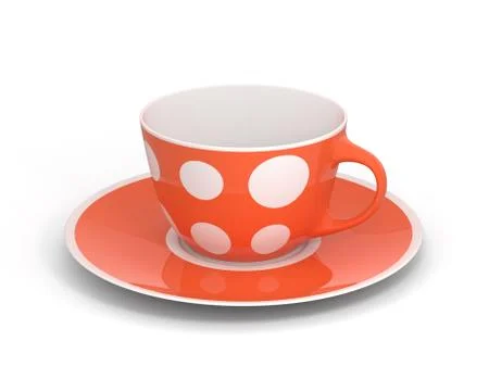 Isolated classic cup with pattern on white background. 3D Illustration. Stockillustratie