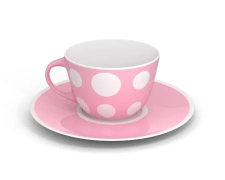 Isolated classic cup with pattern on white background. 3D Illustration. Stock Illustration
