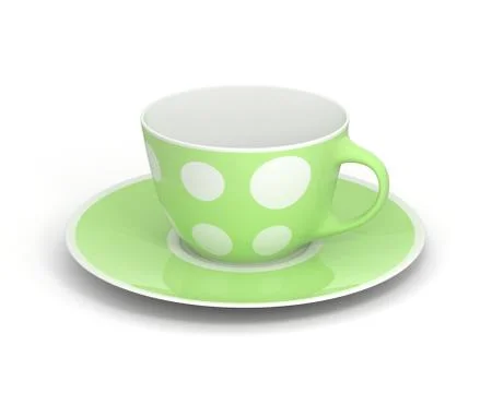 Isolated classic cup with pattern on white background. 3D Illustration. Stockillustratie