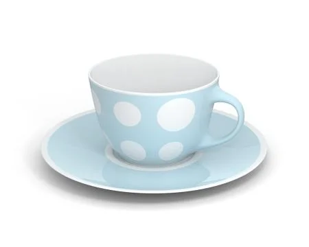 Isolated classic cup with pattern on white background. 3D Illustration. Stockillustratie