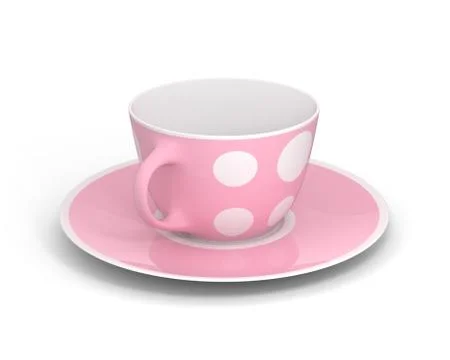 Isolated classic cup with pattern on white background. 3D Illustration. Stock Illustration