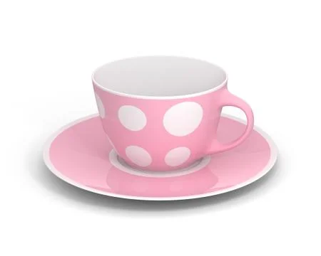 Isolated classic cup with pattern on white background. 3D Illustration. Stockillustratie