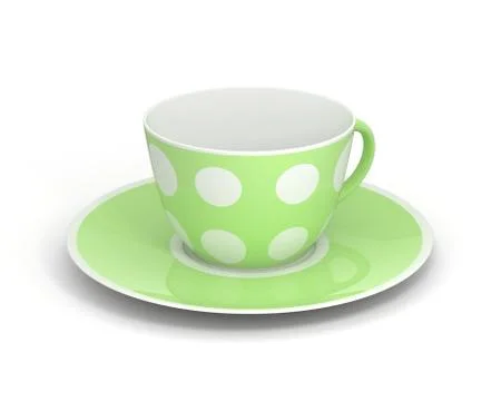 Isolated classic cup with pattern on white background. 3D Illustration. Stock Illustration
