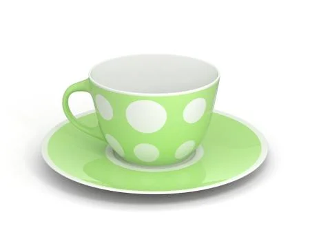 Isolated classic cup with pattern on white background. 3D Illustration. Stockillustratie