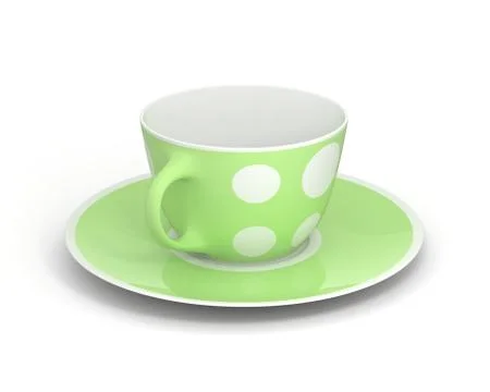 Isolated classic cup with pattern on white background. 3D Illustration. Stockillustratie