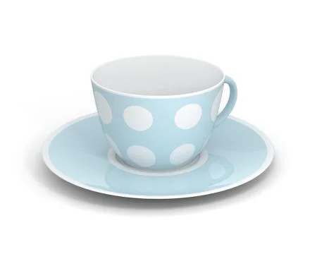 Isolated classic cup with pattern on white background. 3D Illustration. 스톡 일러스트
