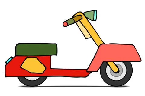 Isolated Classic moped Иллюстрация