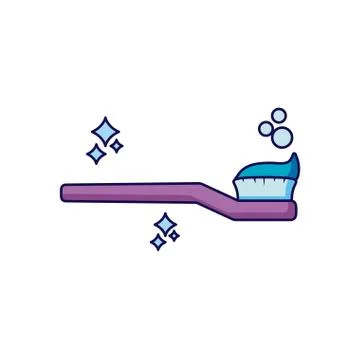 Isolated clean toothpaste and brush detailed design Stock Illustration