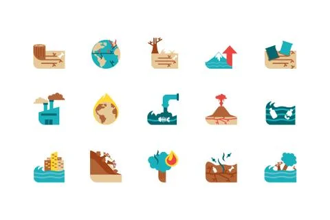 Isolated climate change icon set vector design Illustrazione stock