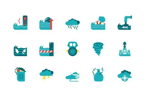 Isolated climate change icon set vector design Illustrazione stock