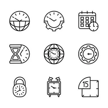 Isolated clocks instruments icon set vector design Illustrazione stock
