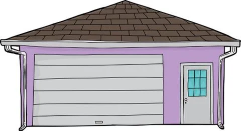 Isolated Closed Door Garage Stock Illustration