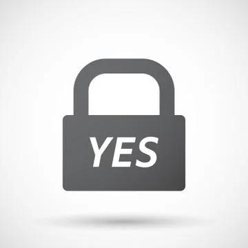 Isolated closed lock pad icon with    the text YES Stock Illustration