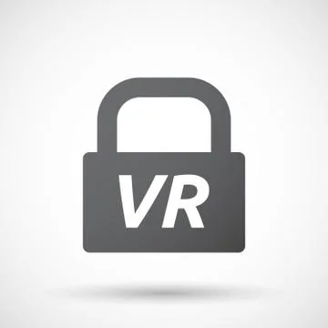 Isolated closed lock pad icon with    the virtual reality acronym VR Stock Illustration