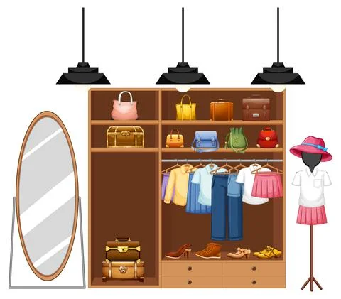 Isolated clothes in the closet Stock Illustration