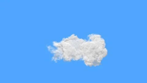 Isolated Cloud On A Blue Background With Alpha Channel. seamless animation loop Stock-Footage 122758917