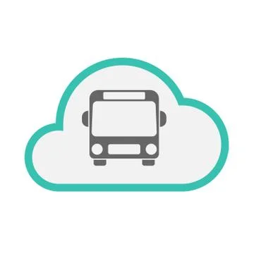 Isolated cloud with  a bus icon Stock Illustration