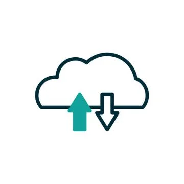 Isolated cloud computing with arrows vector design Stock Illustration