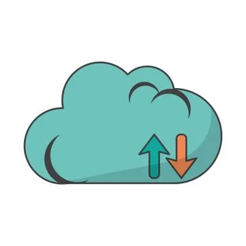 Isolated Cloud computing design Stock Illustration