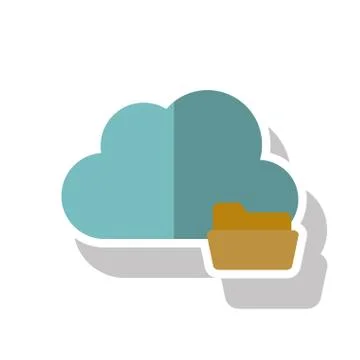 Isolated cloud computing design Stock Illustration