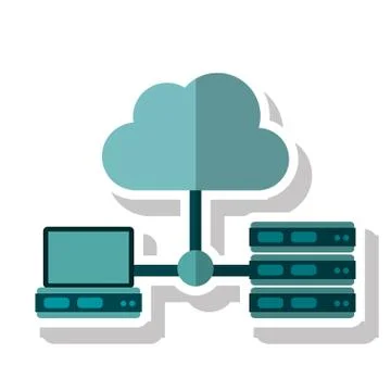 Isolated cloud computing design Illustrazione stock