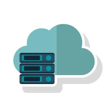 Isolated cloud computing design Illustrazione stock