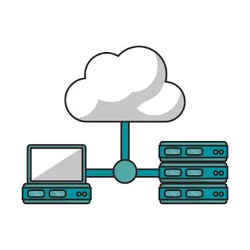 Isolated cloud computing design イラスト素材