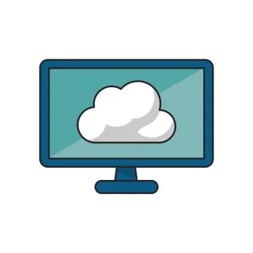 Isolated cloud computing design Stock Illustration