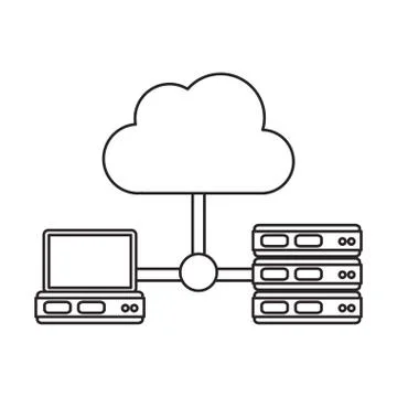 Isolated cloud computing design 库存插图