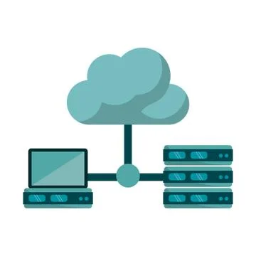 Isolated cloud computing design Stock Illustration